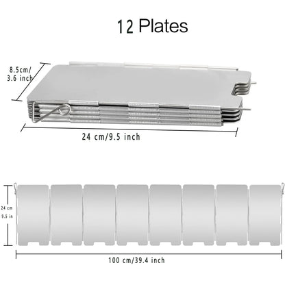 Tall Stove Windscreen-Gas Burner Windshield- Aluminum Camping Stove Compact Folding,Outdoor Cooker Butane Burner Wind Shield