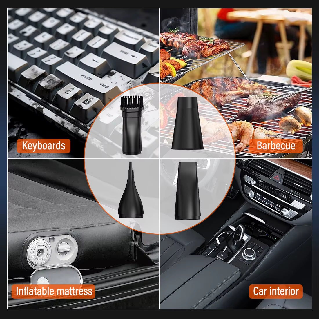 Updated U7Ultra Mini Turbojet Fan Electric Duster 4-Speed Adjustable 180000RPM Wind Speed 58M/S Car/Pc Household Cleaning Tools