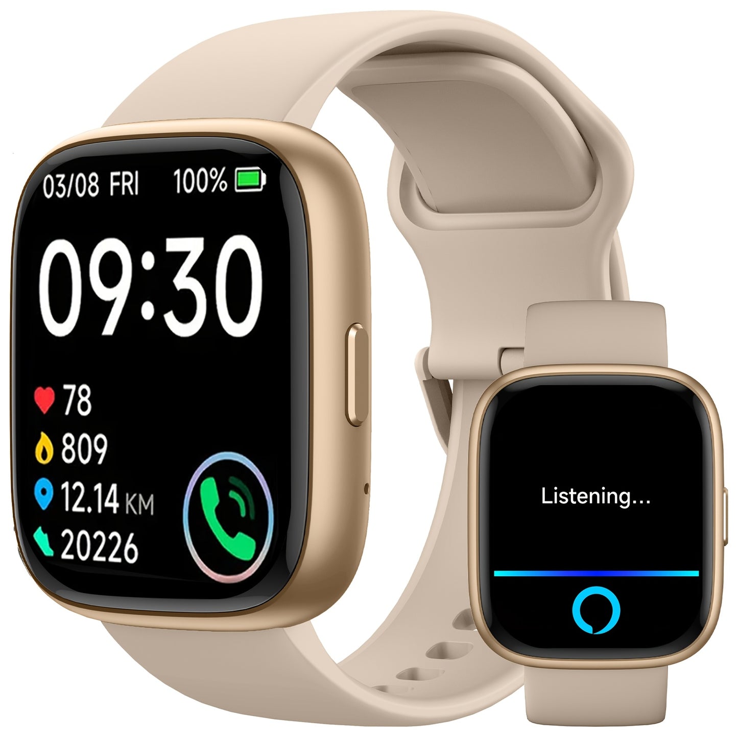 FAWEIO Smart Watch For Men Women Wireless Call, 1.95" Smartwatch With 100+ Sport Modes, Fitness Activity Tracker Pedometer, Built-in Alexa, For iPhone & Android, Perfect Gift For Family And Friends