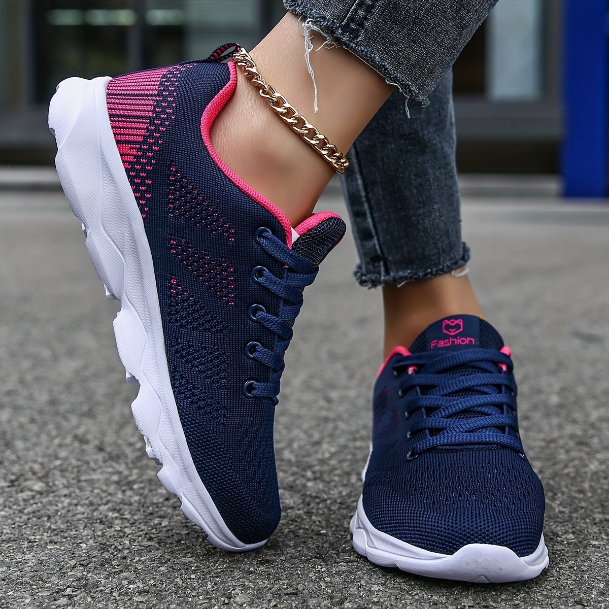 Womens Super-Breathable Lace-Up Sport Shoes - Lightweight & Fashionable Flying Woven Design - Ideal for Casual Everyday Wear - Durable & Comfortable Beauty World Shop