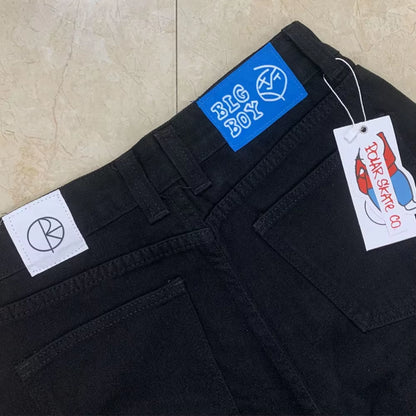 Embroidery Jeans Y2K Pants Streetwear Gothic Cartoon Blue Baggy Jeans Retro Punk Rock High Waist Denim Trousers