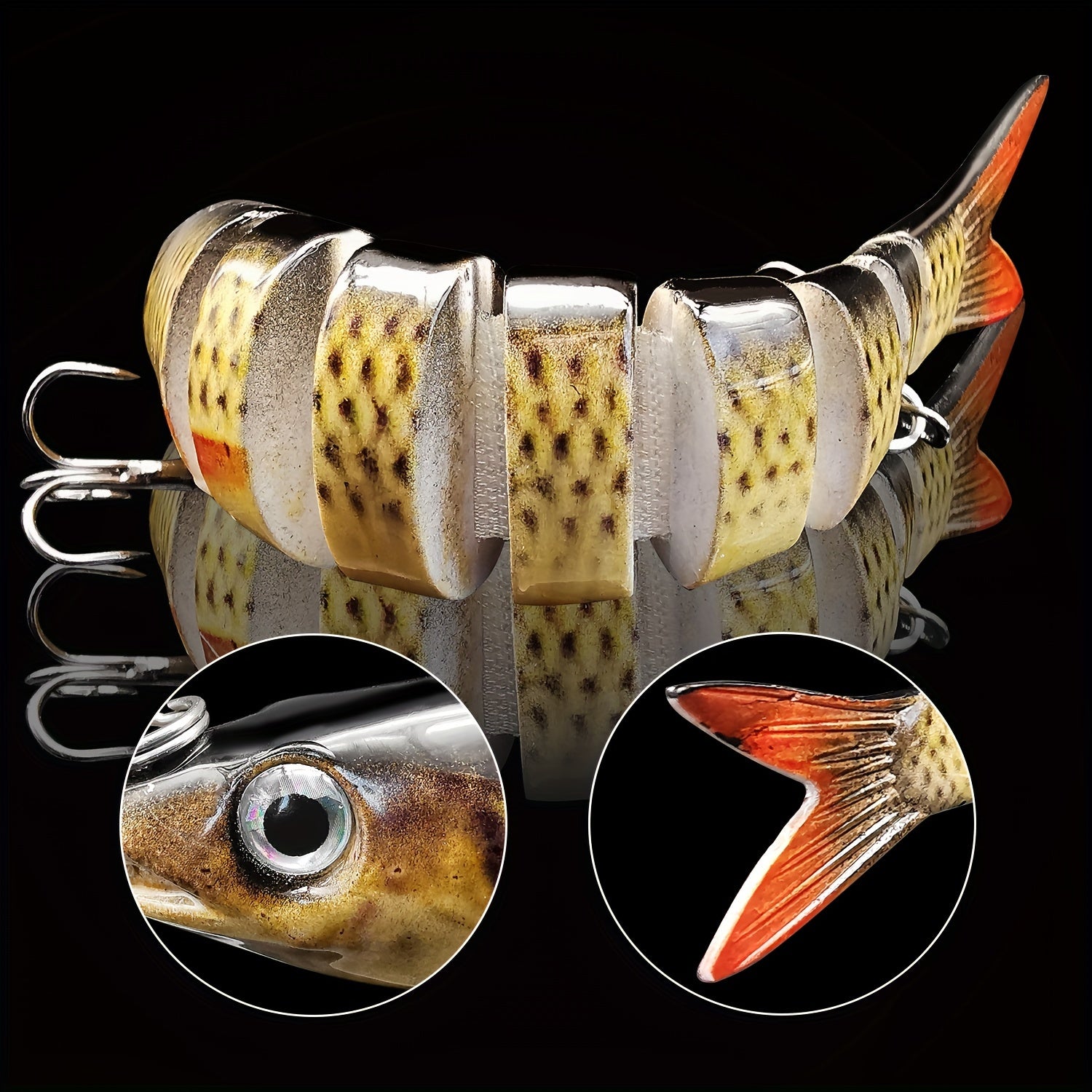 ANFS Multi-Jointed Swimbait Crankbait - Slow-Sinking Bionic Fishing Lure with Multi-Section Joints, ABS Body & Treble Hooks, Freshwater/Saltwater Compatible for Trout, Bass, Pike, Walleye - Realistic Artificial Baits (Multi-C Beauty Fashion