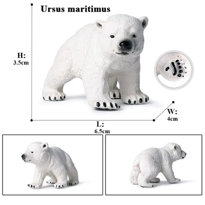 Arctic South Pole Animals Simulation Polar Bear Ursus Maritimus Action Figures Solid PVC Model Figurine Kid Toy Gift