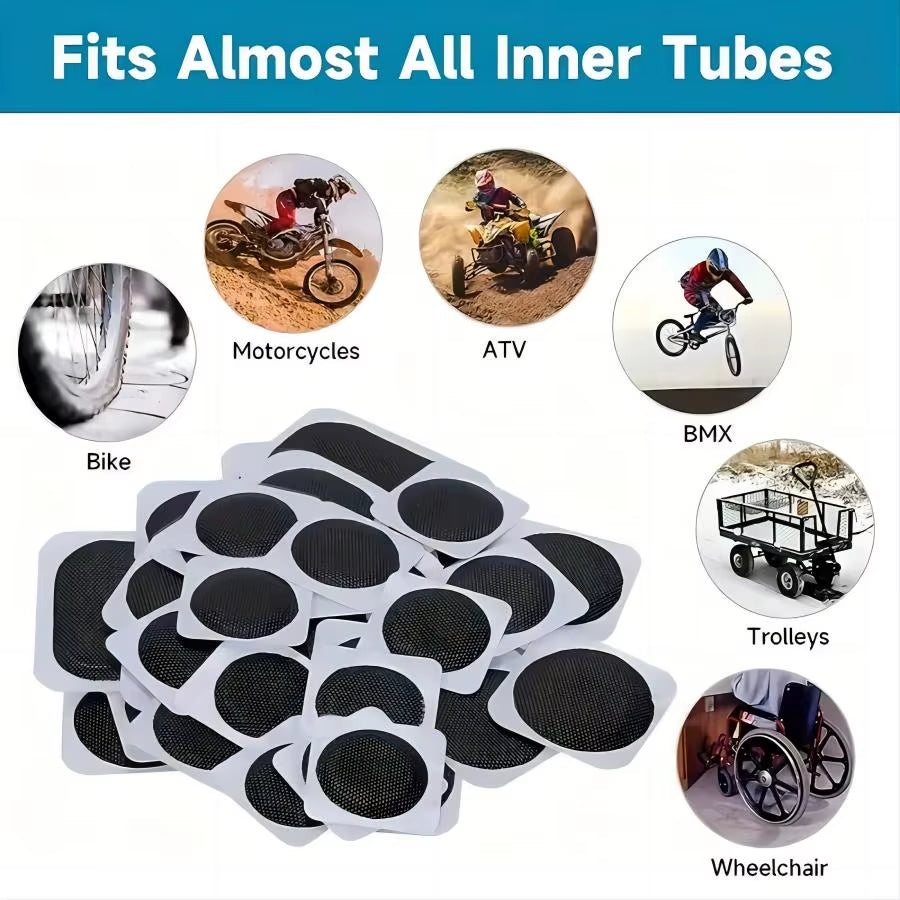 Bike Tire Repair Kit-Patches,Tire Flim,Grinding Film,Crowbar,Multifunctional Tools for Cycling Tire Patch Repair Kit