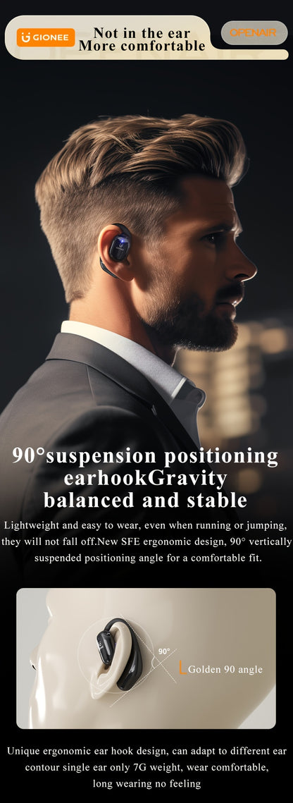 Gionee001True Wireless Earbuds With Mic, TWS In-Ear Headphones With ENC Noise Cancelling Mic, Sport Earhook Headset, Stereo In Ear Headphones With LED Display Charing Case, Wireless Running Sports Earbuds Earhook Beauty World Shop