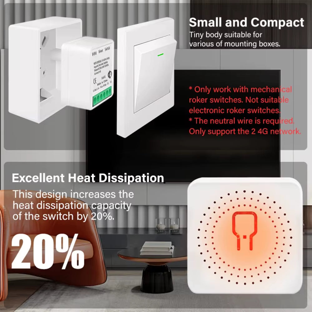 16A Tuya Zigbee 3.0 Mini Smart DIY Switch 2 Way Control Smart Home Relay Automation Breaker Works with Alexa Google Home Yandex