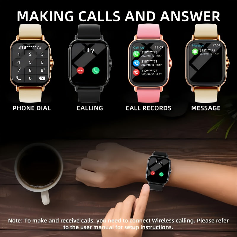 New Multi-functional Smartwatch, 1.83-inch Full Touch Screen, Built-in Microphone And Speaker HD Call, Music Playback, Multi-sport Mode Sports Watch, Step Counting Sleep Monitoring, Suitable for iPhone/Android Phones, Suitabl Beauty World Shop
