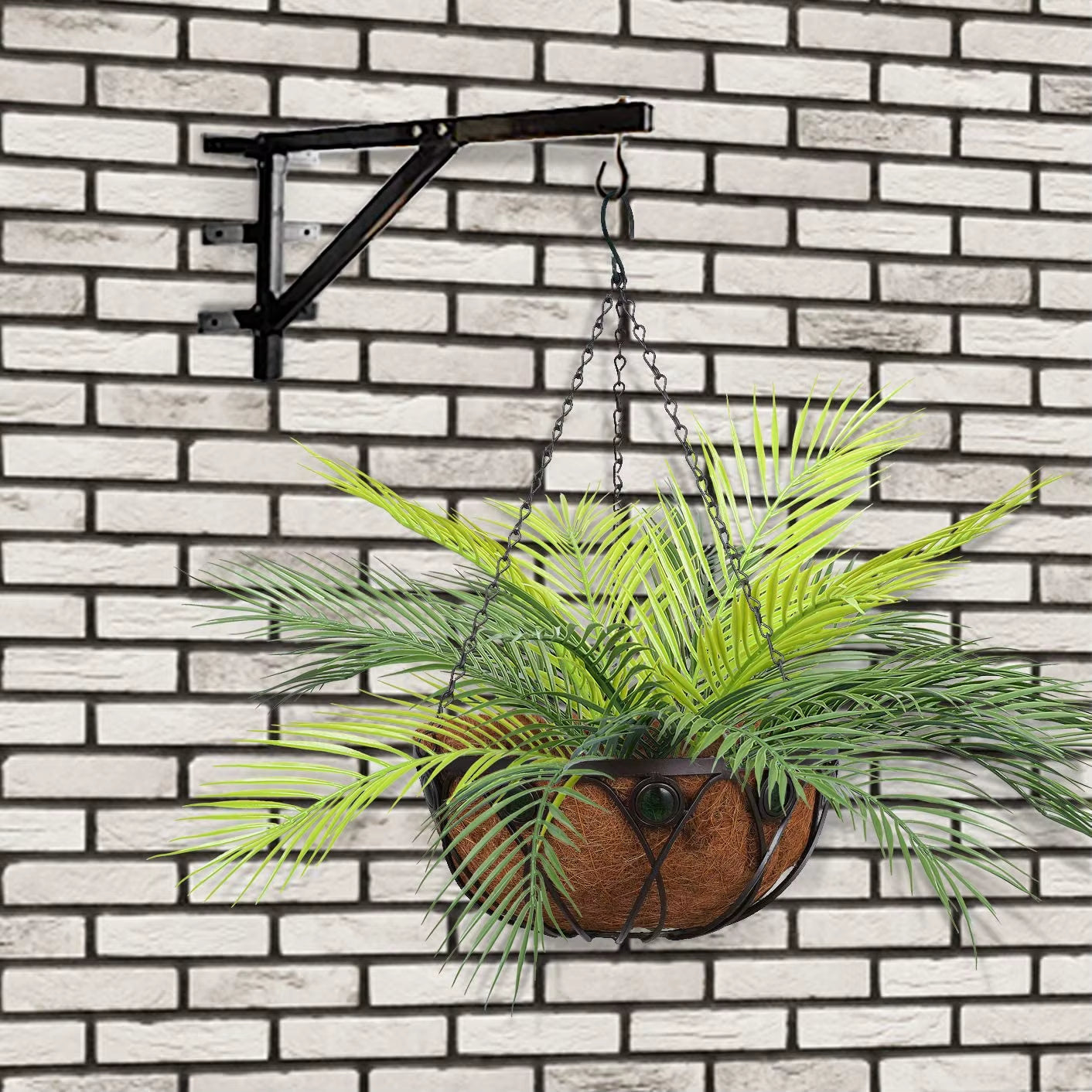 20.47In 9Leaves Artificial Tropical Plants Fake Palm Plant Branch Green Leaves for Home Garden Office Jungle Carnival Decoration