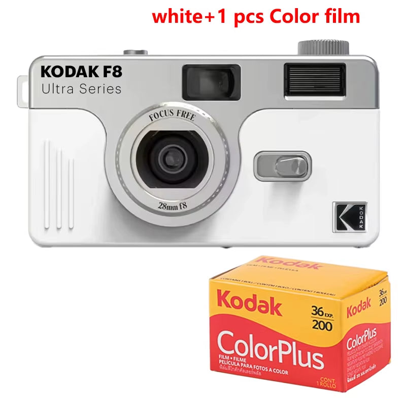 New  Ultra F8 Film Camera 35Mm  Focus Free Reusable Built in Flash Multiple Colors with Package Portable Camera