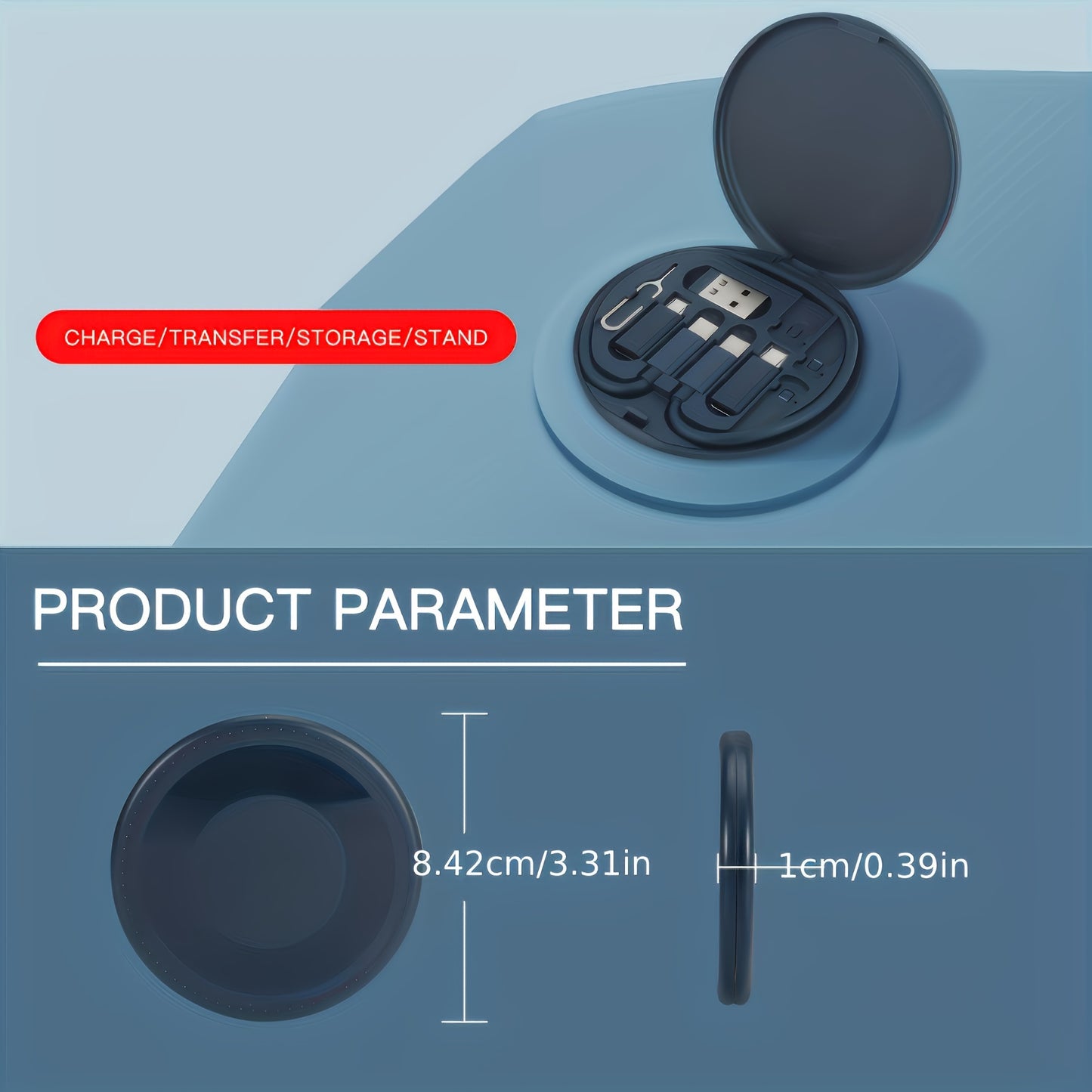 Multi USB Charging Adapter Cable Kit, USB C Conversion Set USB A & Type C to Male Micro/Type C, Data Transfer, Card Storage, Tray Eject Pin, Phone Holder Beauty Fashion