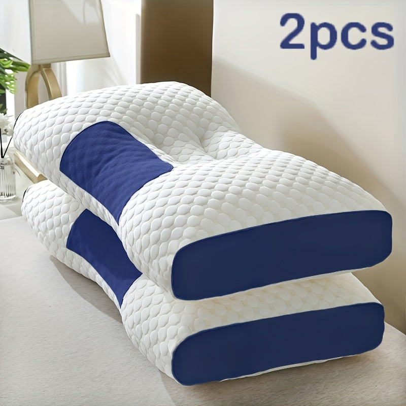 Buy 1 Get 1 Free, 2 Soft Woven Neck Massage Couple Pillows - Adjustable Ergonomic Orthotic Profile Support, High Quality Pillow Core, Detachable Pillowcase For Sleeping Comfort Beauty Fashion