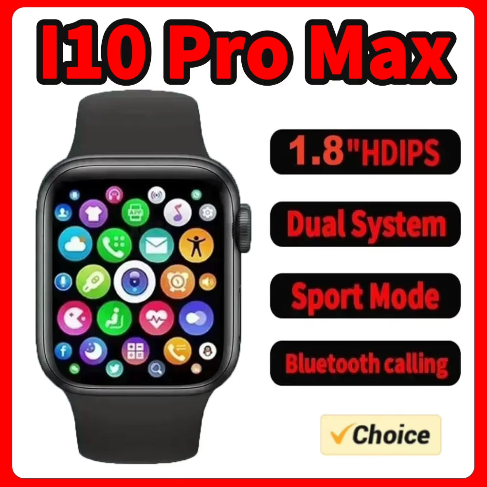 Smart Watch I10 Pro Max Metal Strap Sport Fitness Tracker Custom Dial Smartwatch Men Women Gift for Apple Phone for Android IOS