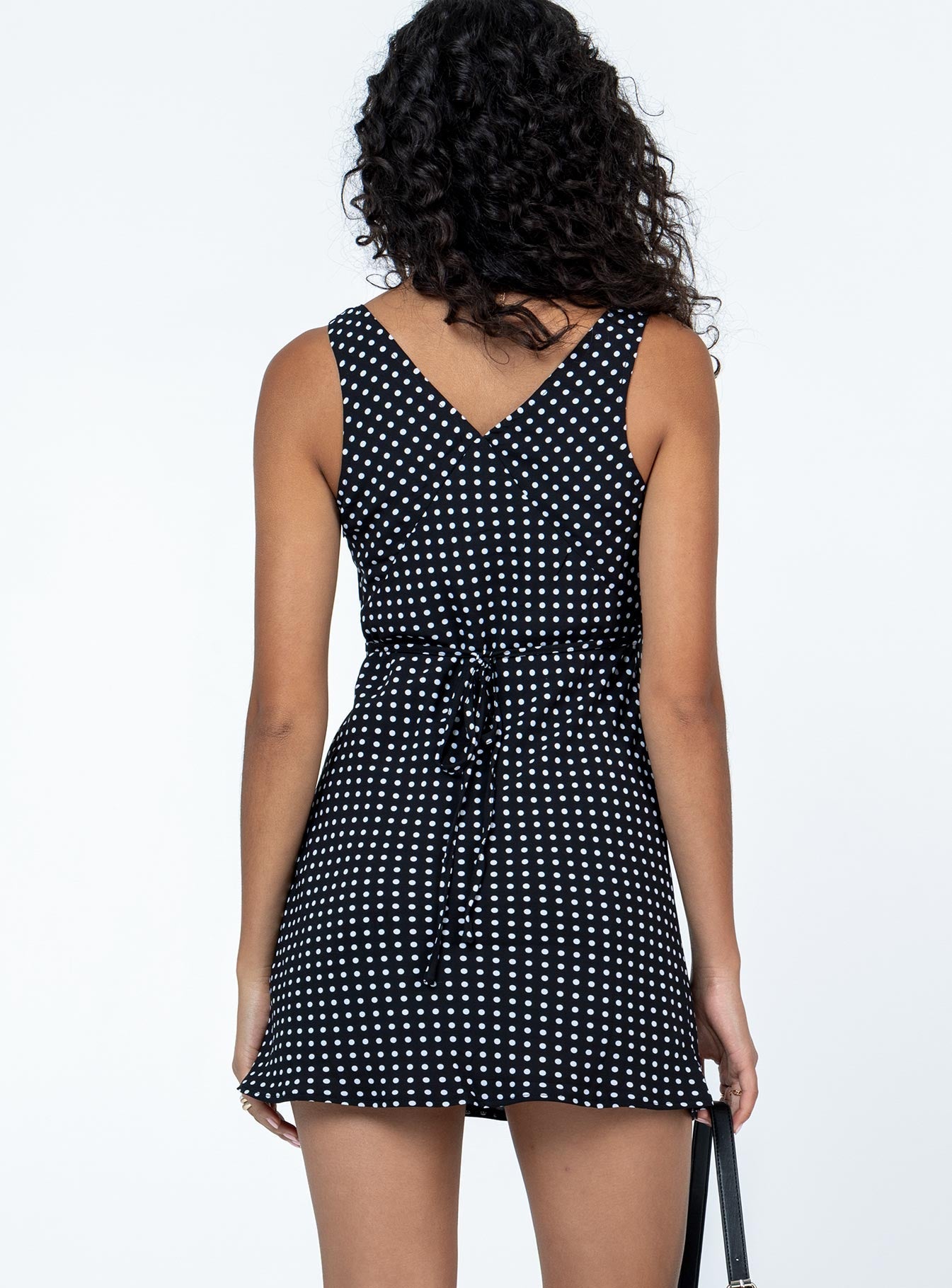 Nellie Mini Dress Black Polka Dot Princess Polly