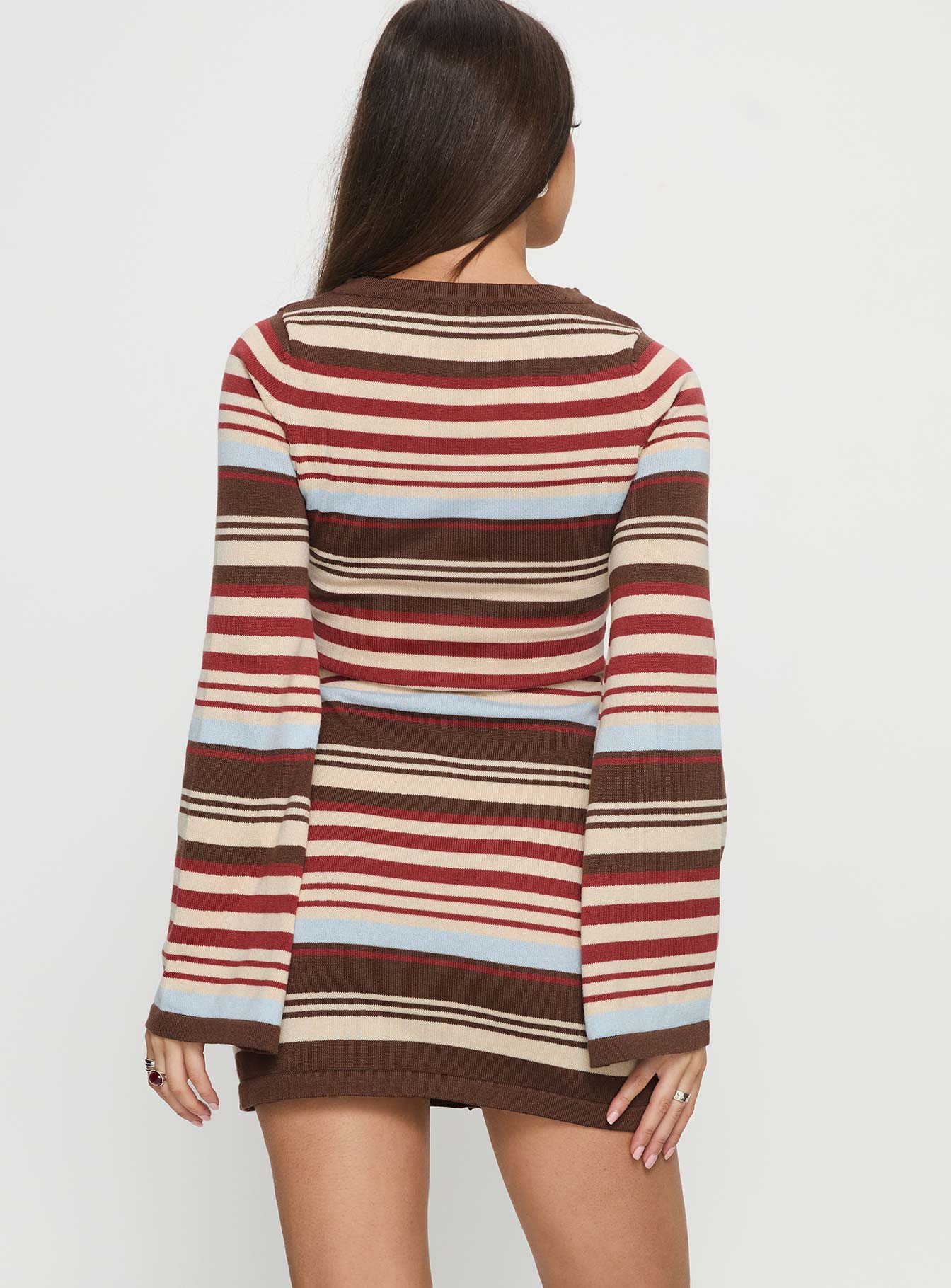 Norelai Long Sleeve Knit Mini Dress Multi Stripe Princess Polly