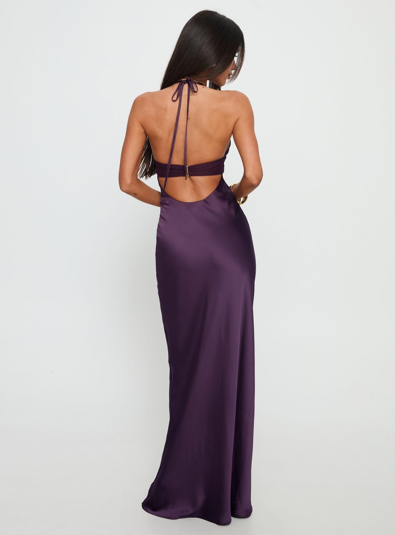 Odyssa Halter Maxi Dress Purple Princess Polly