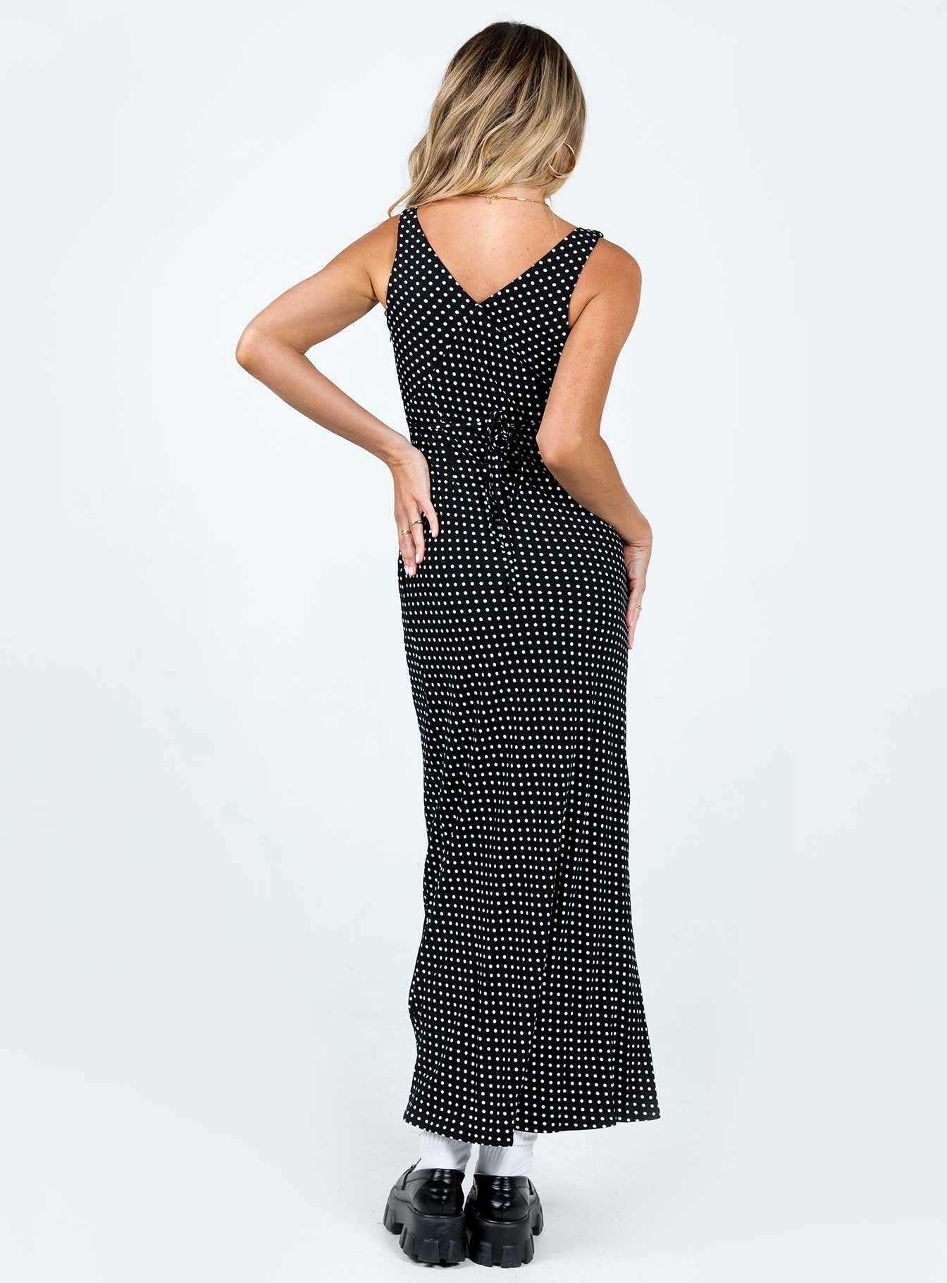 Nellie Maxi Dress Black Polka Dot Princess Polly
