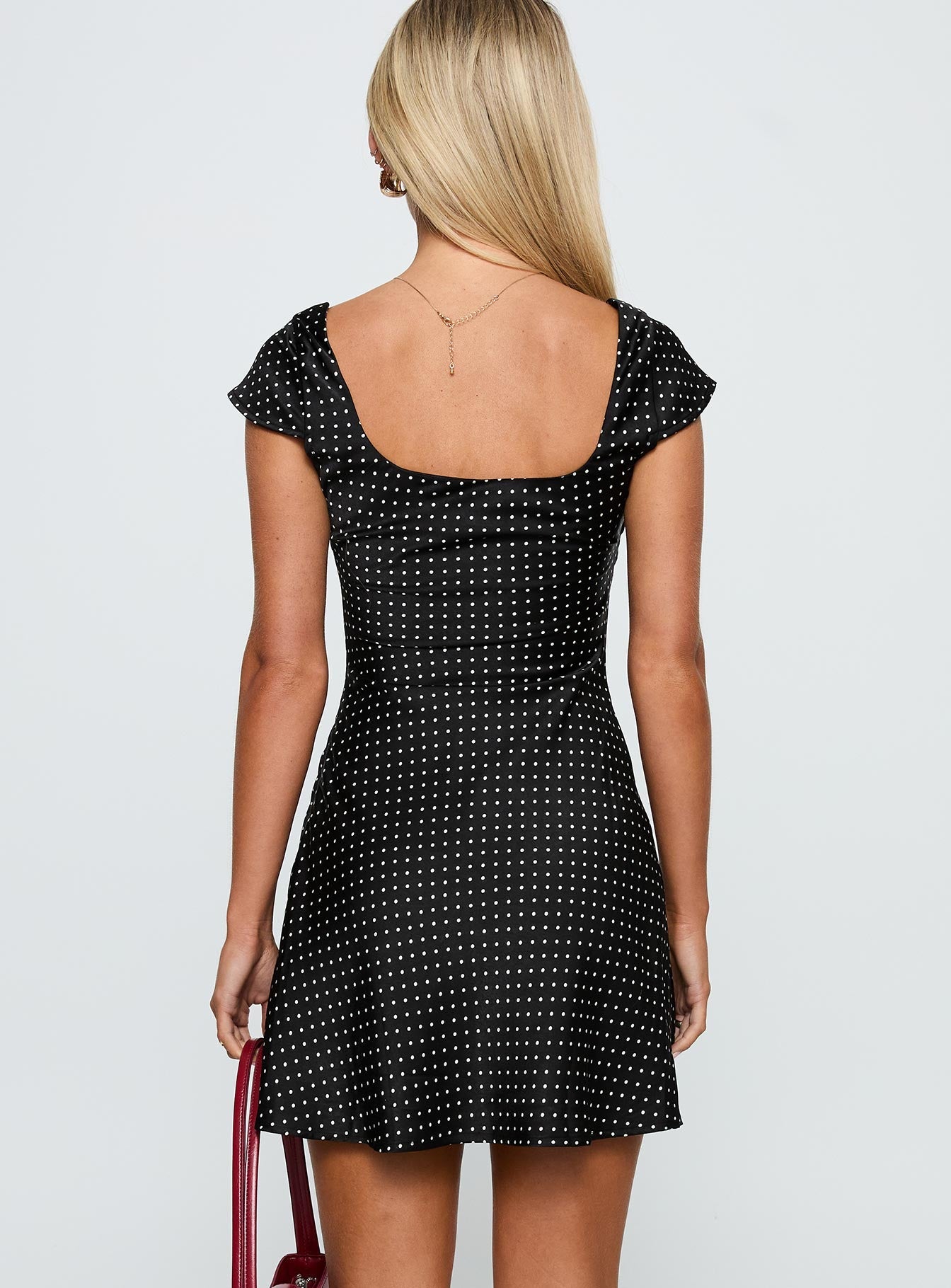 Lucienna Polka Dot Mini Dress Black / White Princess Polly