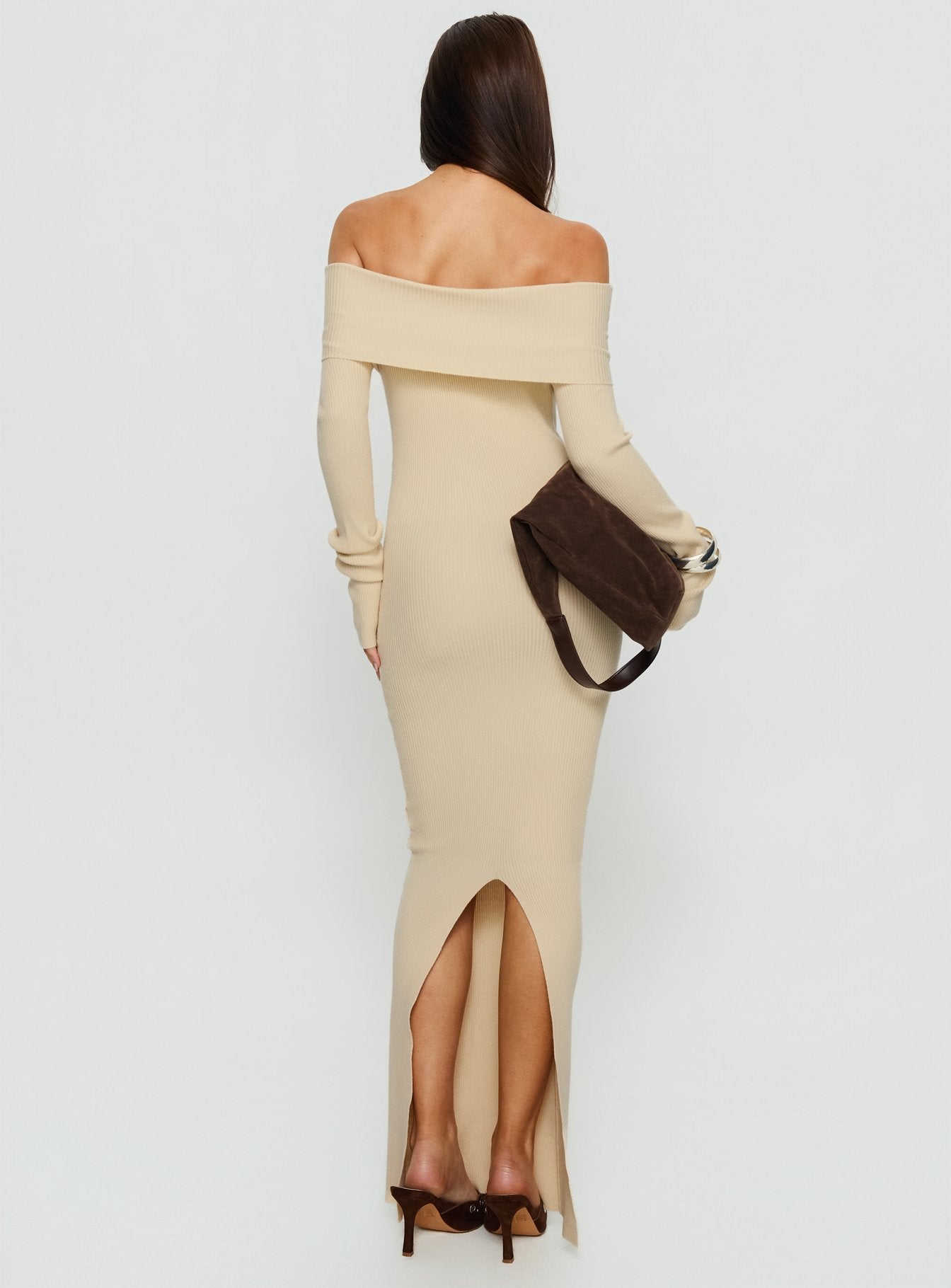 Phylis Off The Shoulder Maxi Dress Cream Princess Polly