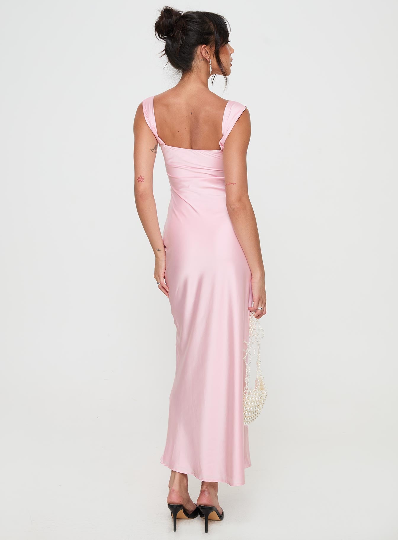 Azura Off The Shoulder Maxi Dress Pink Princess Polly