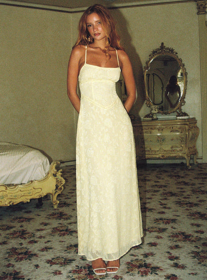 South Of France Maxi Dress Yellow Princess Polly