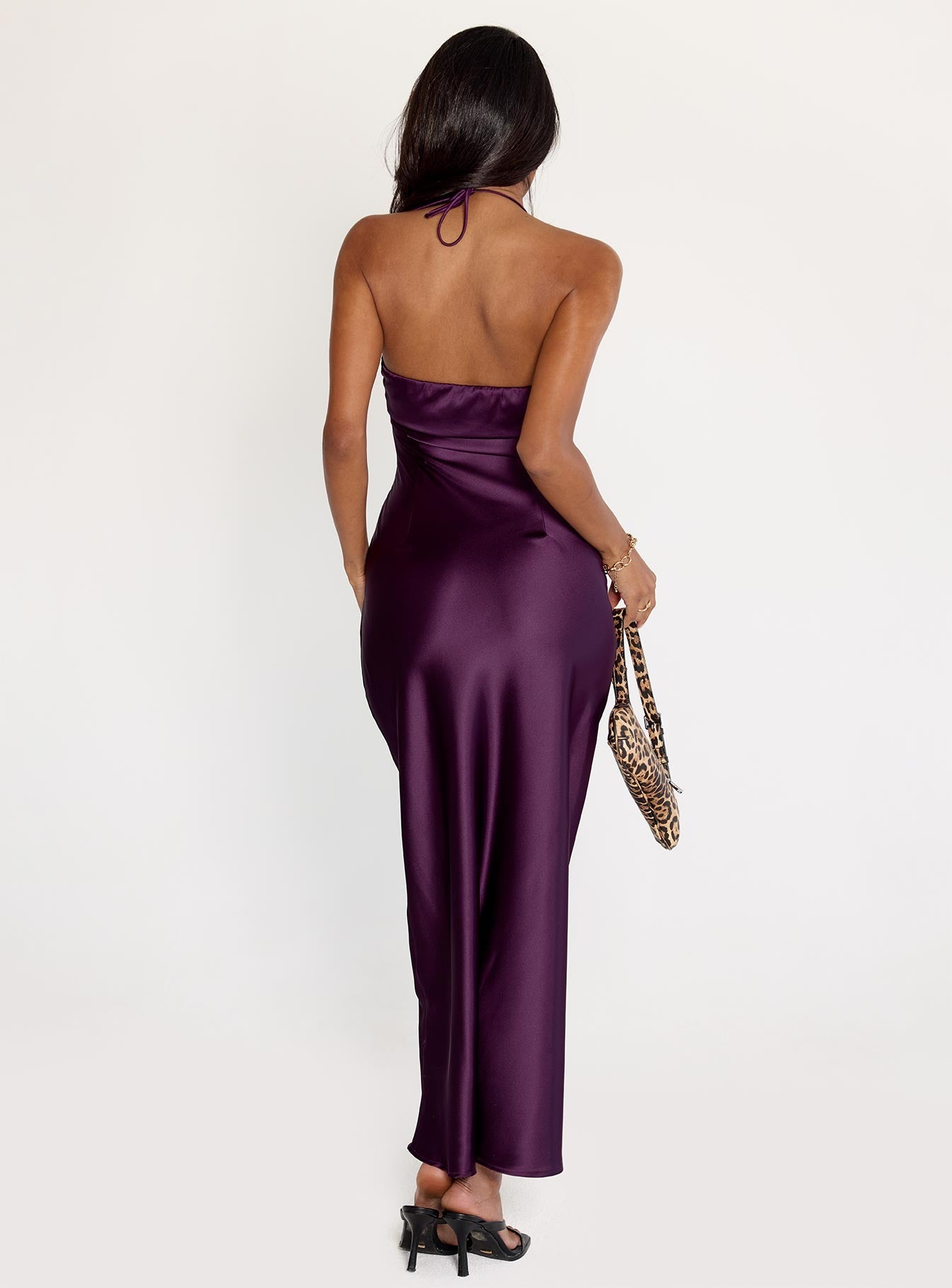 Fireproof Halter Maxi Dress Plum Princess Polly
