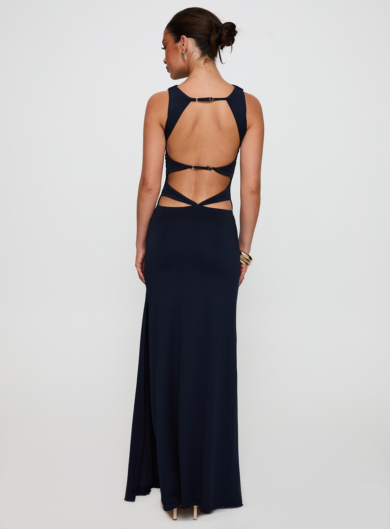 Undeniable Cut Out Maxi Dress Navy Princess Polly