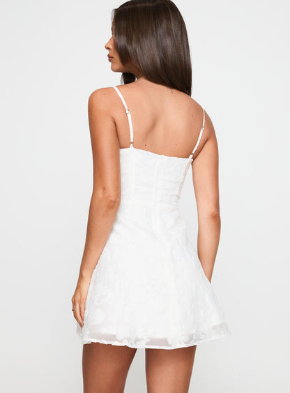 New Chapters Broderie Mini Dress White Princess Polly