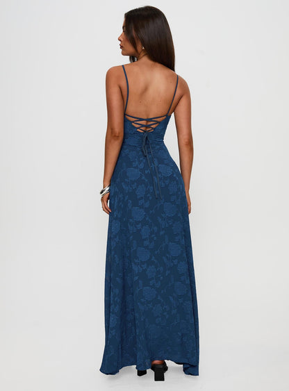 South Of France Maxi Dress Navy Princess Polly