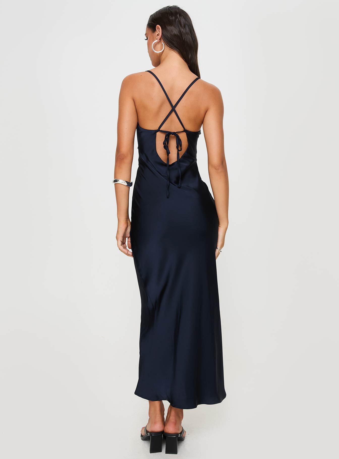 Treasure Bias Cut Maxi Dress Navy Princess Polly