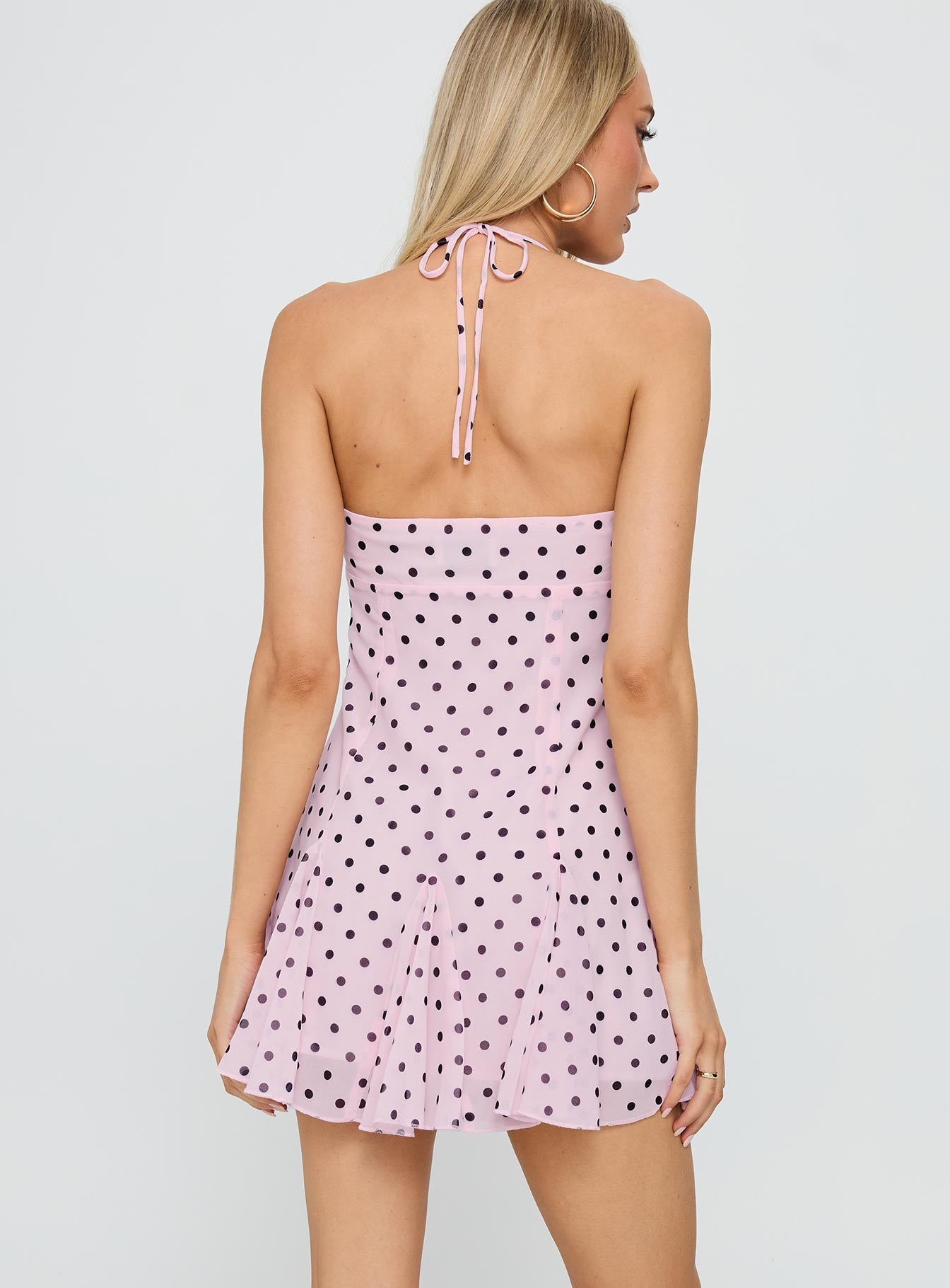 Delamere Mini Dress Pink / Black Polka Princess Polly