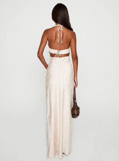 Limosina Halter Maxi Dress Champagne Princess Polly