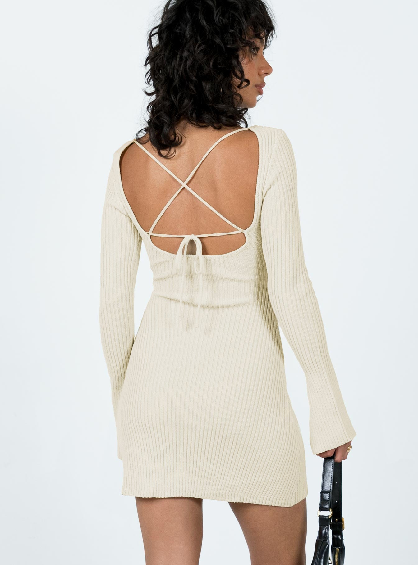 Brownhall Long Sleeve Mini Dress Beige Princess Polly