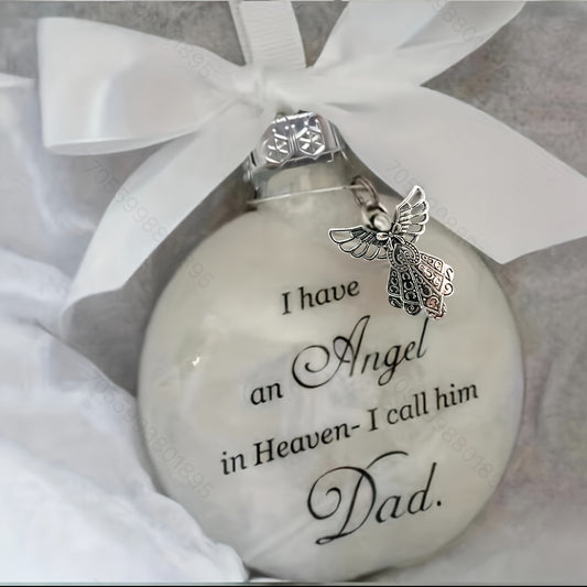 1pc, In Heaven Relatives Name Ornament, Keepsake Feather Plastic Ball, Ornament Pendant, Home Decor, Room Decor, Bedroom Decor Beauty Fashion