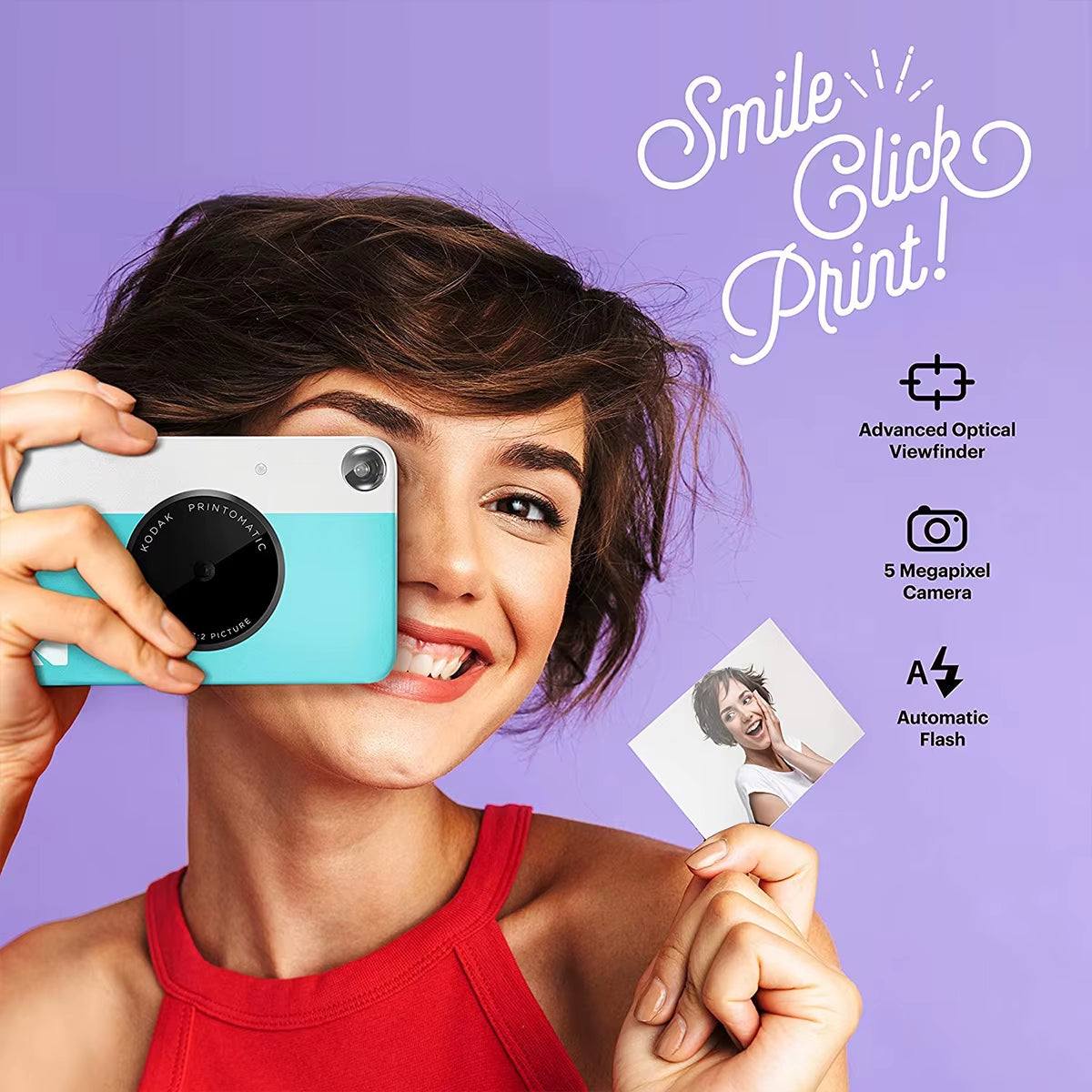 Genuine  PRINTOMATIC Instant Camera Digital Instant Printing Camera ZINK Inkless Printing Color Photo Paper +40 Films Set