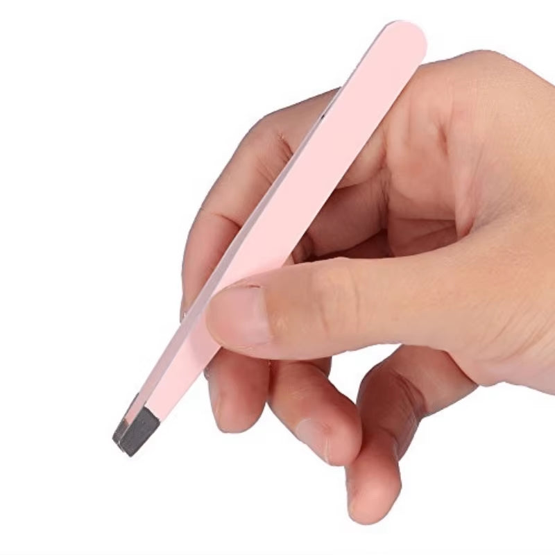 Stainless Steel Eyebrow Tweezers - Precision Hair Removal and Shaping Tool for Women and Men - Durable and Comfortable Grip