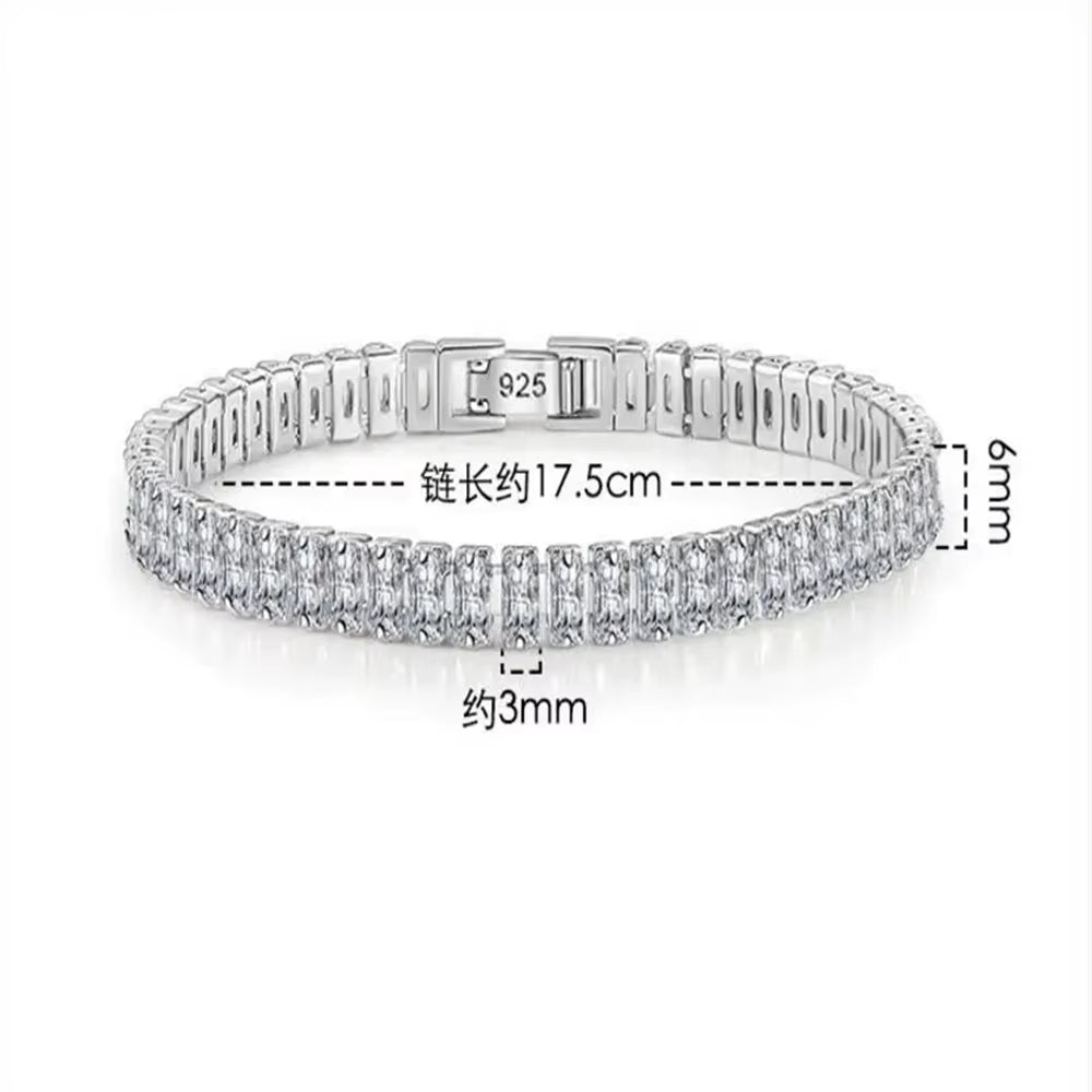 Solid 18K 14K Gold Moissanite Tennis Bracelet for Women D VVS1 round 925 Sterling Silver Luxury Bracelet for Engagement