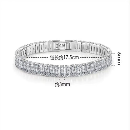 Solid 18K 14K Gold Moissanite Tennis Bracelet for Women D VVS1 round 925 Sterling Silver Luxury Bracelet for Engagement