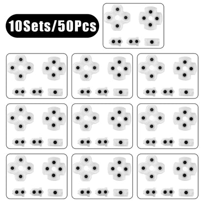 10Sets/5/1 Set Silicone Conductive Rubber Pads for PS4 Controller, Buttons Repair Replacement Part for PS 4