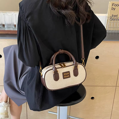 Trendy Bowling Tote Handbags and Purses Women Shoulder Crossbody Bags New Vegan Leather Ladies Messenger Bag High Quality