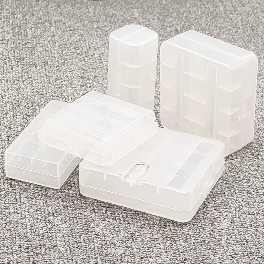 26650 18650 Battery Storage Box Hard Case Holder for 4 18650 4AA 4AAA Rechargeable Battery Power Bank Plastic Case Transparent