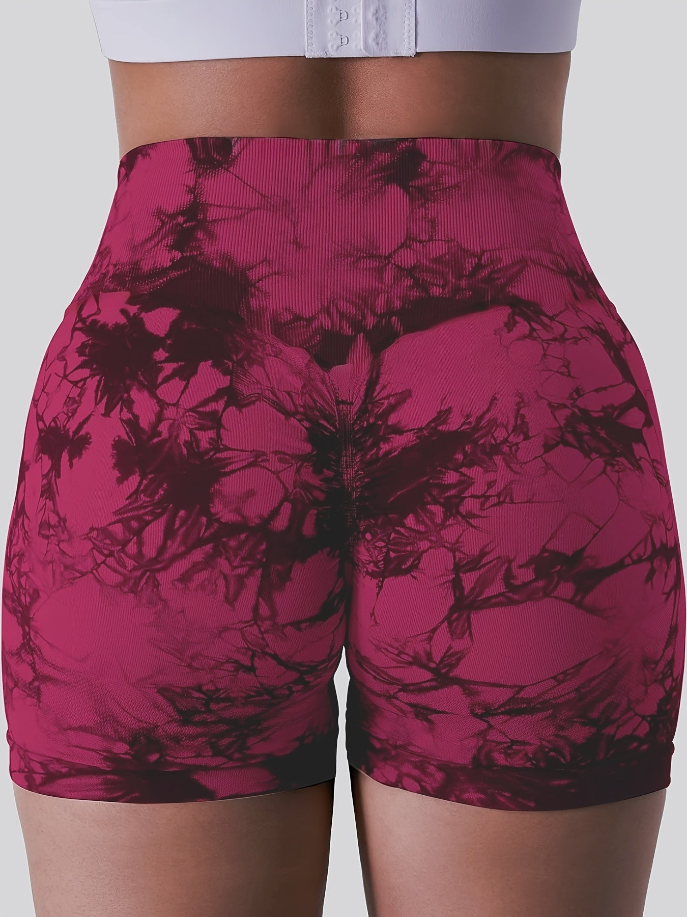 5-Pack Tie-Dye Fitness Shorts for Women, High Waist Scrunch Butt Gym Yoga Peach Booty Shorts, Sport Style Beauty World Shop