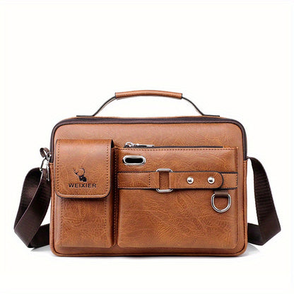 Vintage Crossbody Messenger Bag, Large Capacity Shoulder Bag, Casual Business Handbag & Satchel Purse Beauty Fashion