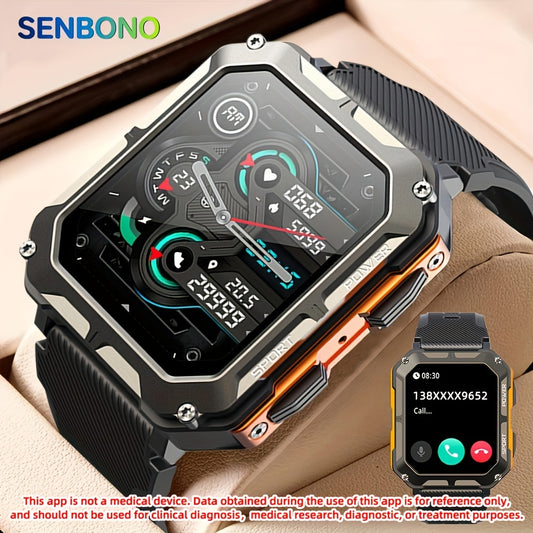 SENBONO Rugged Smartwatch for Men - Advanced Sport Tracker with Seamless Wireless Calls, Health & Fitness Monitor, Step, Calorie & Sleep Tracker - Compatible with iPhone & Android Beauty World Shop