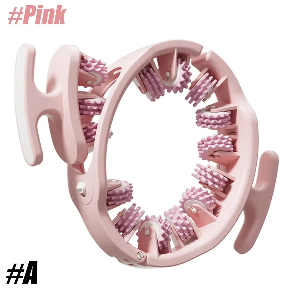 Round Ring Leg Massager Anticellulite 14 Wheels Full-Coverage for Neck Shoulder Abdominal Muscle Massage Roller Body Slimming
