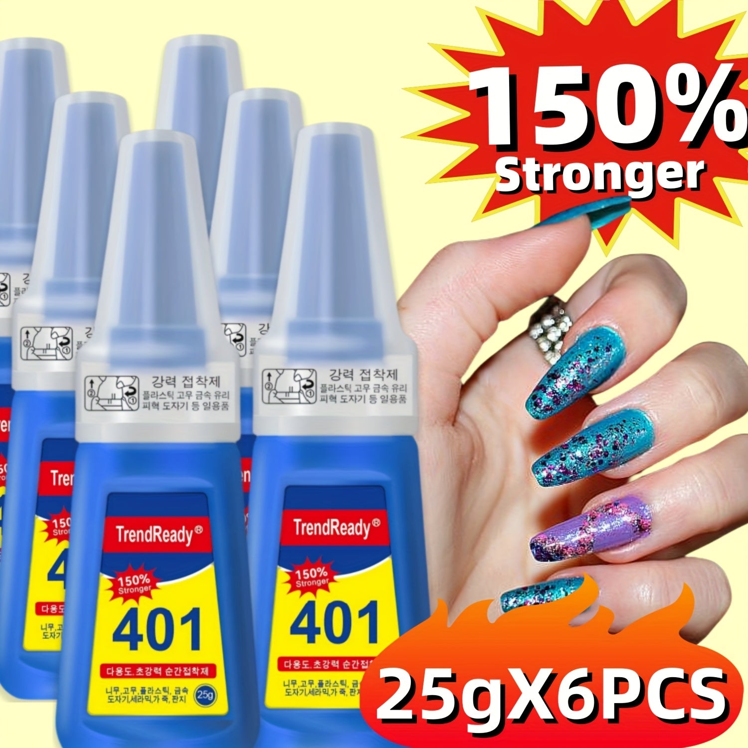 TrendReady 25g Nail Glue - Extreme Hold For Fake Nails & Tips, 30+ Days Wear, Smudge Proof, Salon Quality Kit Beauty World Shop
