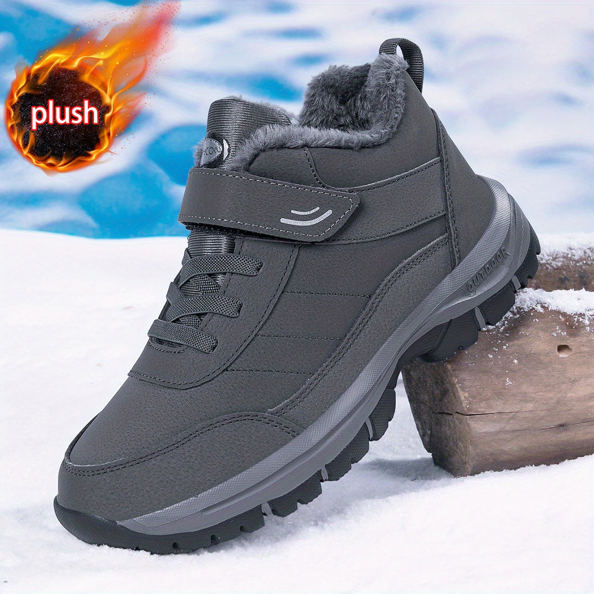 Extreme Cold Weather Snow Boots - Heavy-Duty Thermal Insulated Winter Shoes with Slip-Resistant MD Soles, Lace-Up Mountaineering Boots for Men & Women - Available in Multiple Sizes (Black/Gray Accent) - Ideal for Ice Climbing