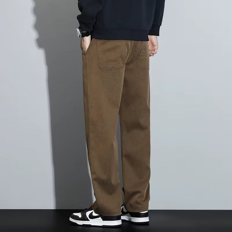 Mens Lyocell Straight Loose Elastic Waist Jeans 2025 Autumn Winter Fashion Brand Comfortable Versatile Pants plus Size 5XL