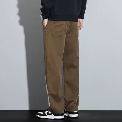 Mens Lyocell Straight Loose Elastic Waist Jeans 2025 Autumn Winter Fashion Brand Comfortable Versatile Pants plus Size 5XL