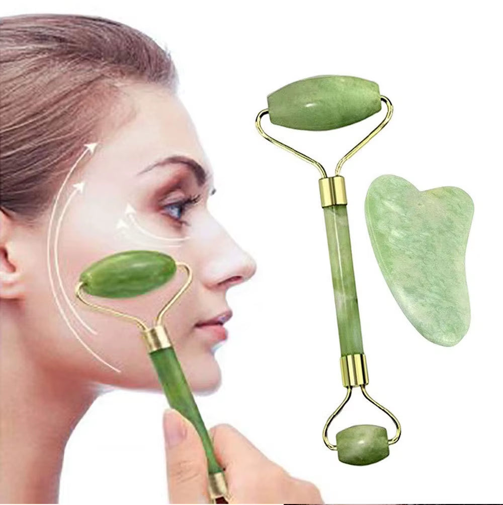 2PCS Gua Sha Facial Stone Roller for Face Stone Gowoman Gousha Tool Stone for the Face Roller Massager Gua Sha Visage LBHL07