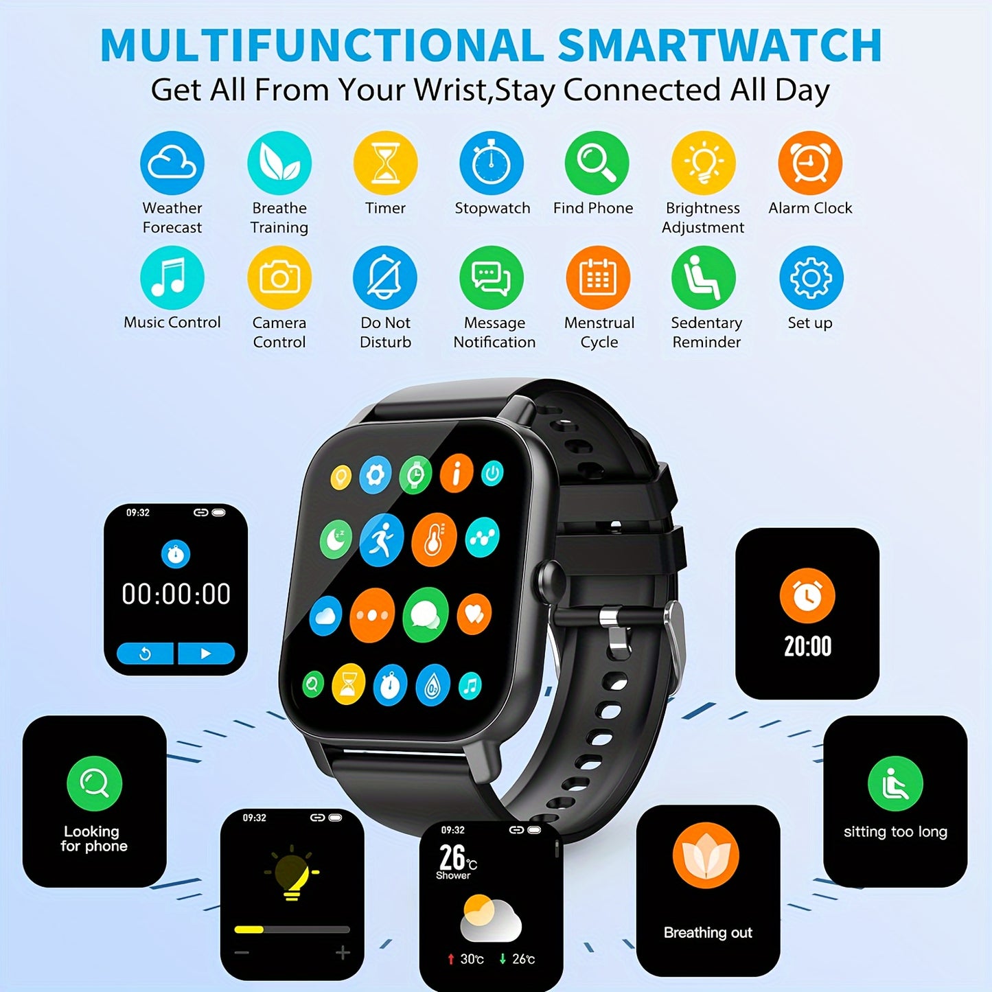 Smart Watch (Answer/Make Calls), 1.85" Smartwatch for Men Women with 110+ Sport Modes, Fitness Watch with Sleep Monitor/Activity Tracker for Android iPhone Beauty World Shop